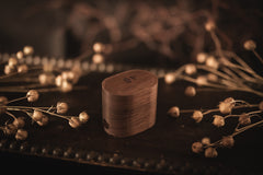 Walnut Oval Ring Box