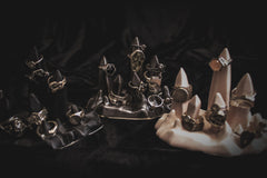Limited Edition Ceramic Stalagmite Ring Holder - Metallic Black
